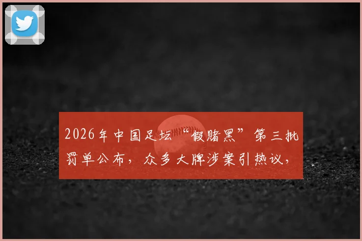 2026年中国足坛“假赌黑”第三批罚单公布，众多大牌涉案引热议，后续追责将持续深入